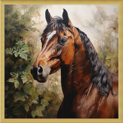 Bay Stallion - Professionally Framed & Matted