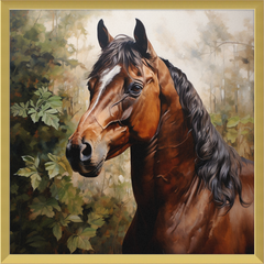 Bay Stallion - Professionally Framed & Matted