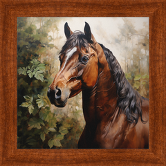 Bay Stallion - Professionally Framed & Matted