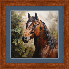 Bay Stallion - Professionally Framed & Matted