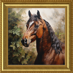 Bay Stallion - Professionally Framed & Matted