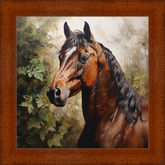 Bay Stallion - Professionally Framed & Matted