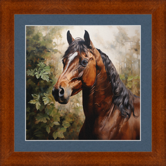 Bay Stallion - Professionally Framed & Matted