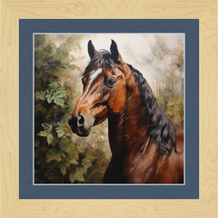 Bay Stallion - Professionally Framed & Matted