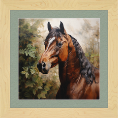Bay Stallion - Professionally Framed & Matted