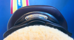 18" DMK Peak Show Jumping Saddle. Curved Tree. Forward Cut flap. Fixed curved block. Rent, Buy Demo, or Purchase New only at Delfina Saddlery.