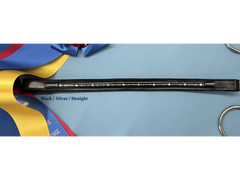 Delfina's Aachen browband in black leather with silver wire in a straight base