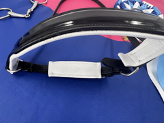 Wide, Patent Leather Anatomic Crank Noseband with White Padding