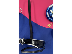 Wide, Patent Leather Anatomic Crank Noseband with White Padding