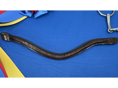 Brown Delfina Lamplight Browbands - Brown, Patent Leather, Croc Print Browbands