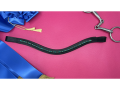 Custom malachite browband with swarovski spacers