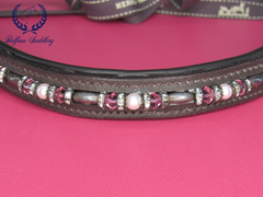 Custom Browband : Pink Steel - 15"