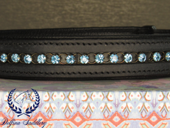 Blue swiss swarovski crystal custom dog collar