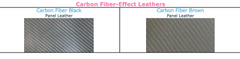 WOW Saddlery's available carbon fiber leather effect swatches in black or brown
