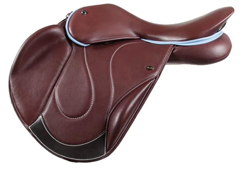 Tapner Flap with optional Long Calf Block and wear Strip in swirl stitching pattern from WOW Saddles