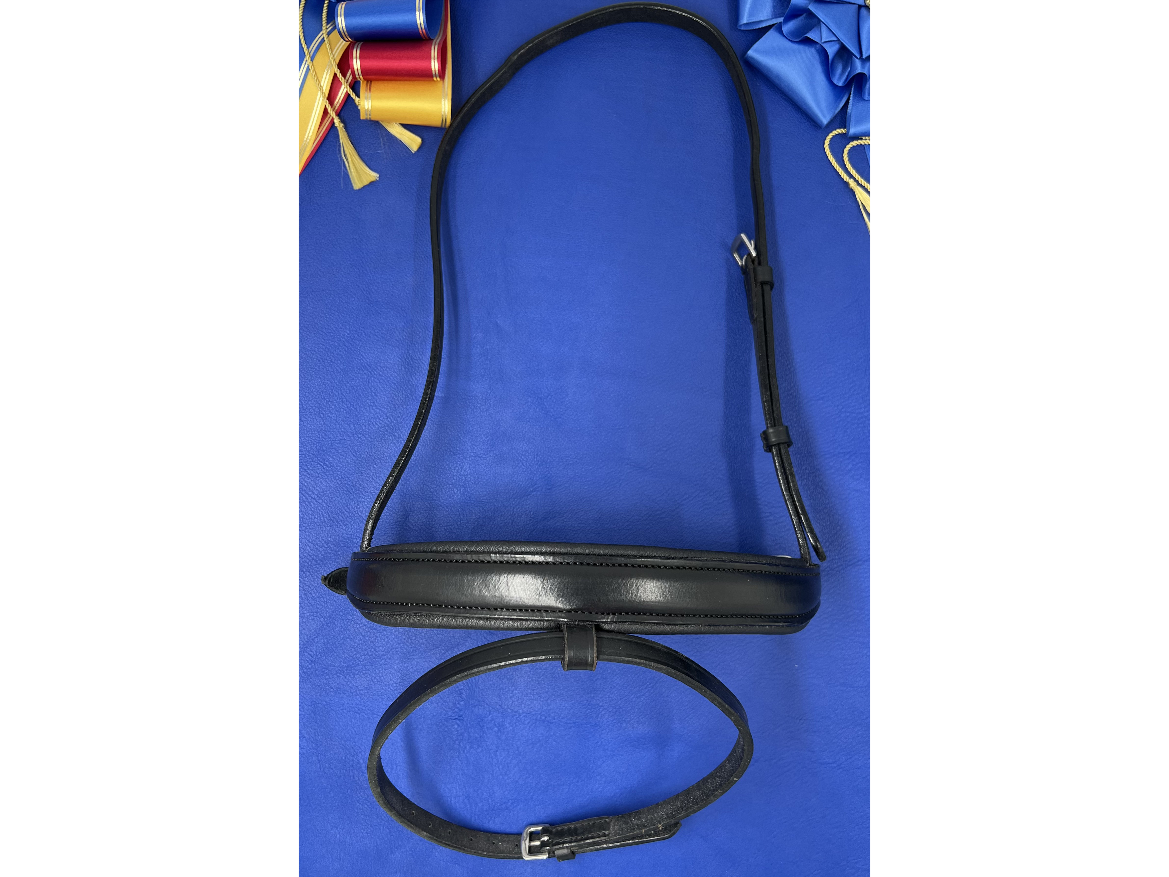 Raised Padded Crank Noseband, Black, Flash