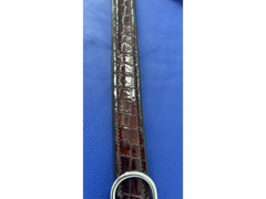 Patent Crocodile Leather Padded Dog Collars