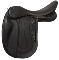 WOW Saddlery's Standard, Fixed-Block Dressage Saddle with Padded, Frenched-Leather; Soft Knee Style with croc infill and wear strip