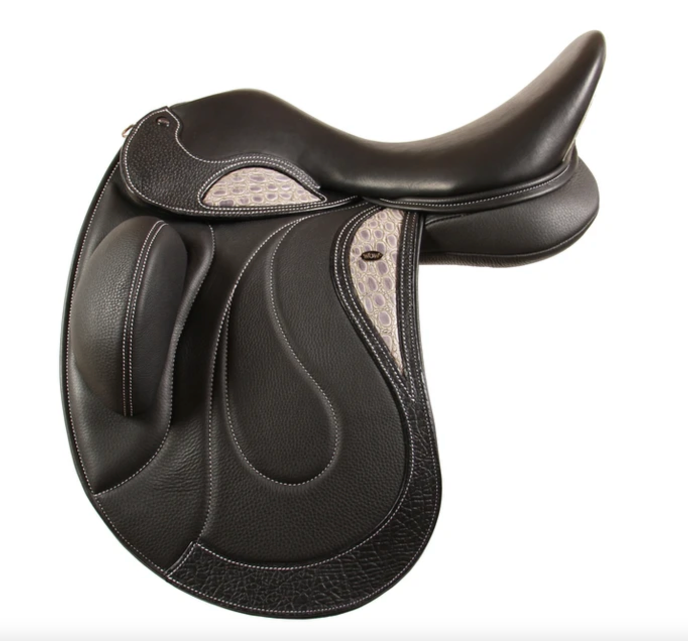 DMK Pinnacle Dressage Saddle with movable fixed external flap blocks
