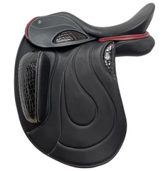 DMK Pinnacle Dressage Saddle with movable fixed external flap blocks