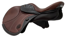 WOW DMK Peak Show Jumping Saddle Straight Cut with magnetic dual flaps, full padded skirt for hip and leg pain center air jack dee and wear strip