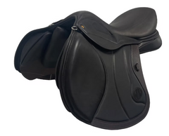 DMK Peak Show Jumping saddle in black with wider padded twist