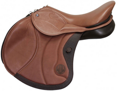 WOW DMK Peak Show Jumping Saddle with magnetic dual flaps, full padded skirt for hip and leg pain center air jack dee and wear strip