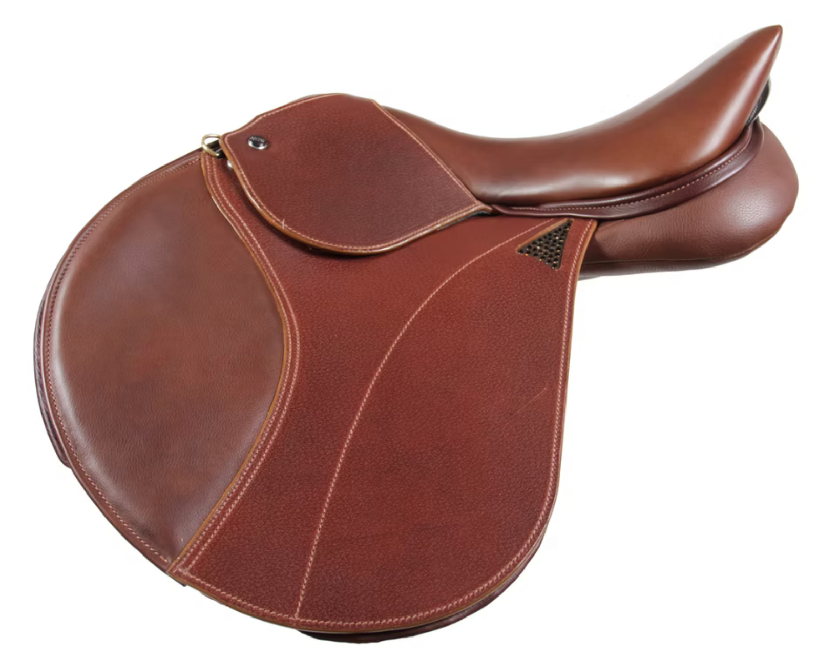 WOW DMK Show Jumping Dual Flap Forward Cut Saddle with swarovski crystal flap inlay