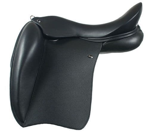 WOW DMK Stumpy Dressage Saddle with hidden short flap for short riders or short legged dressage riders