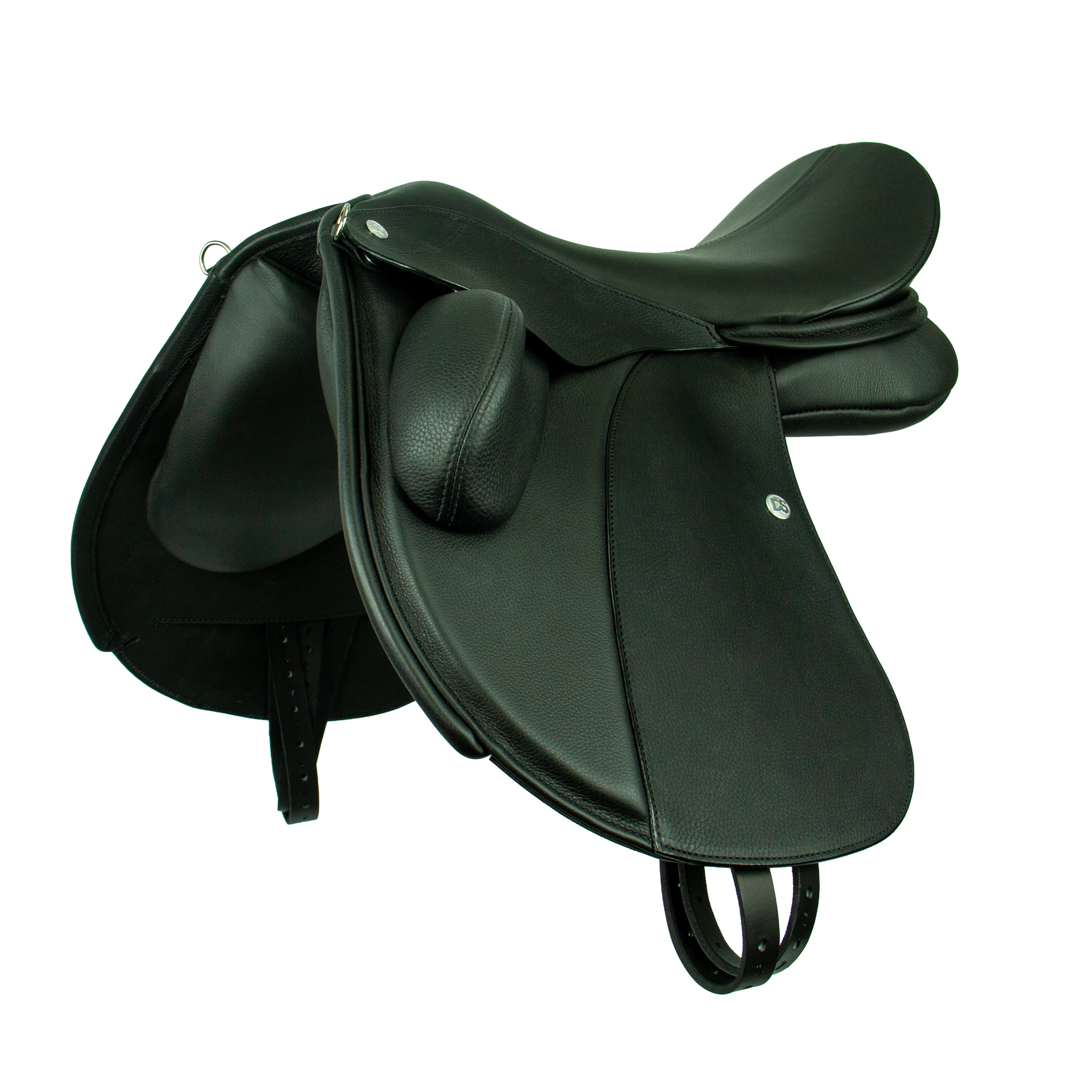 Duskin Very-Slightly-Dressage (VSD) Saddle combines a dressage saddle with a general purpose saddle and are perfect for the all-around rider or dressage rider with short legs or those who ride with a shorter stirrup and more bend in their knee