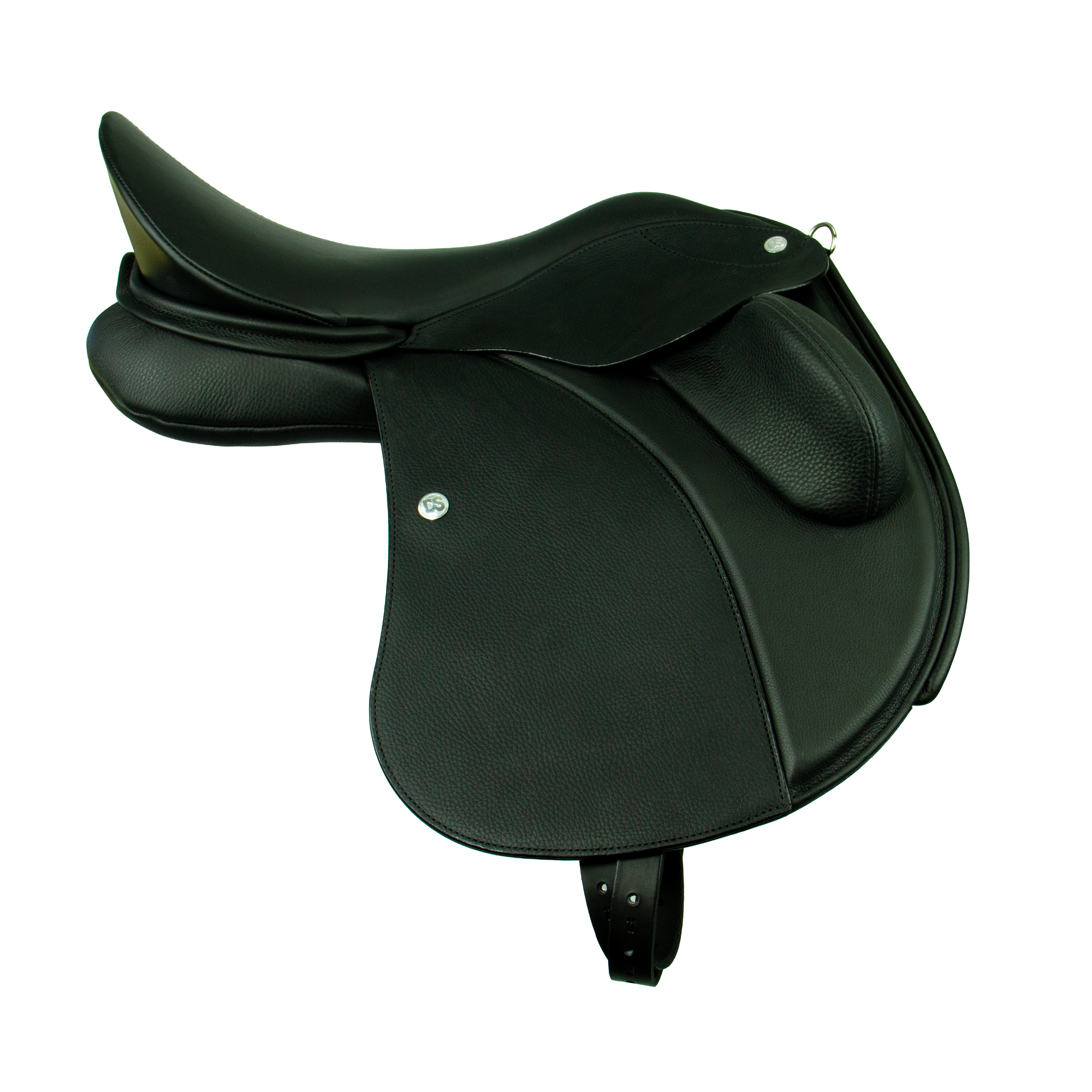 Duskin Very-Slightly-Dressage (VSD) Saddle combines a dressage saddle with a general purpose saddle and are perfect for the all-around rider or dressage rider with short legs or those who ride with a shorter stirrup and more bend in their knee