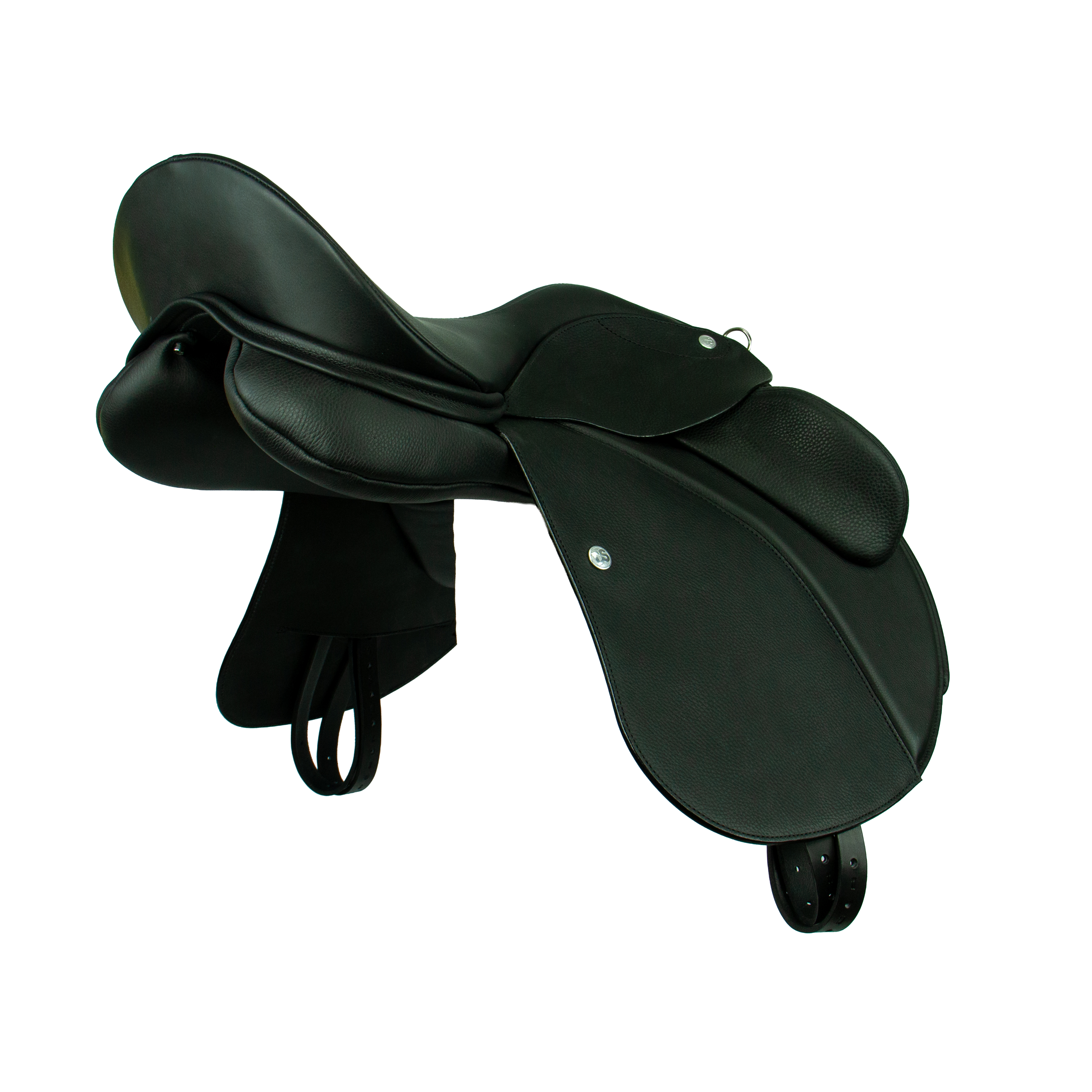 Duskin Very-Slightly-Dressage (VSD) Saddle combines a dressage saddle with a general purpose saddle and are perfect for the all-around rider or dressage rider with short legs or those who ride with a shorter stirrup and more bend in their knee