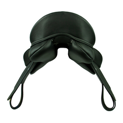 Duskin Very-Slightly-Dressage (VSD) Saddle combines a dressage saddle with a general purpose saddle and are perfect for the all-around rider or dressage rider with short legs or those who ride with a shorter stirrup and more bend in their knee