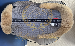 Custom Mattes Platinum EuroFit Dressage Pad - Grey, Blue & Gold