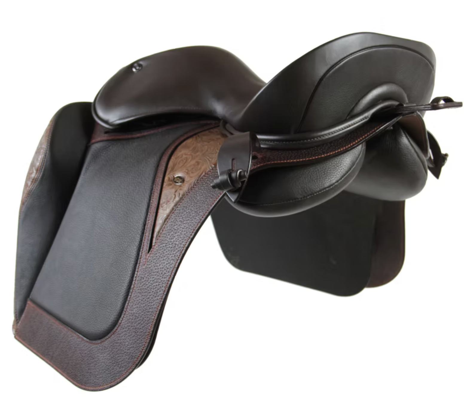 Fixed Block Baroque Saddle with Stirrup Keepers and Chairel Strap