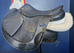 17" Custom Saddlery Monte Carlo / Black Vienna Buffalo / Blue Welting **Wool Flocked**