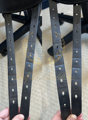 17" Custom Saddlery Monte Carlo / Black Vienna Buffalo / Blue Welting **Wool Flocked**