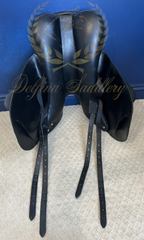 17" Custom Saddlery Monte Carlo / Black Vienna Buffalo / Blue Welting **Wool Flocked**