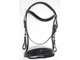 Delfina Lamplight Dressage Bridle - Black, Glossy, Patent, Croc Leather