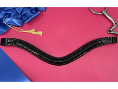 Delfina Lamplight Browbands - Black, Glossy, Croc Print Browbands