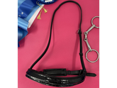 Delfina Lamplight Nosebands - Black, Glossy, Patent Leather, Croc Noseband