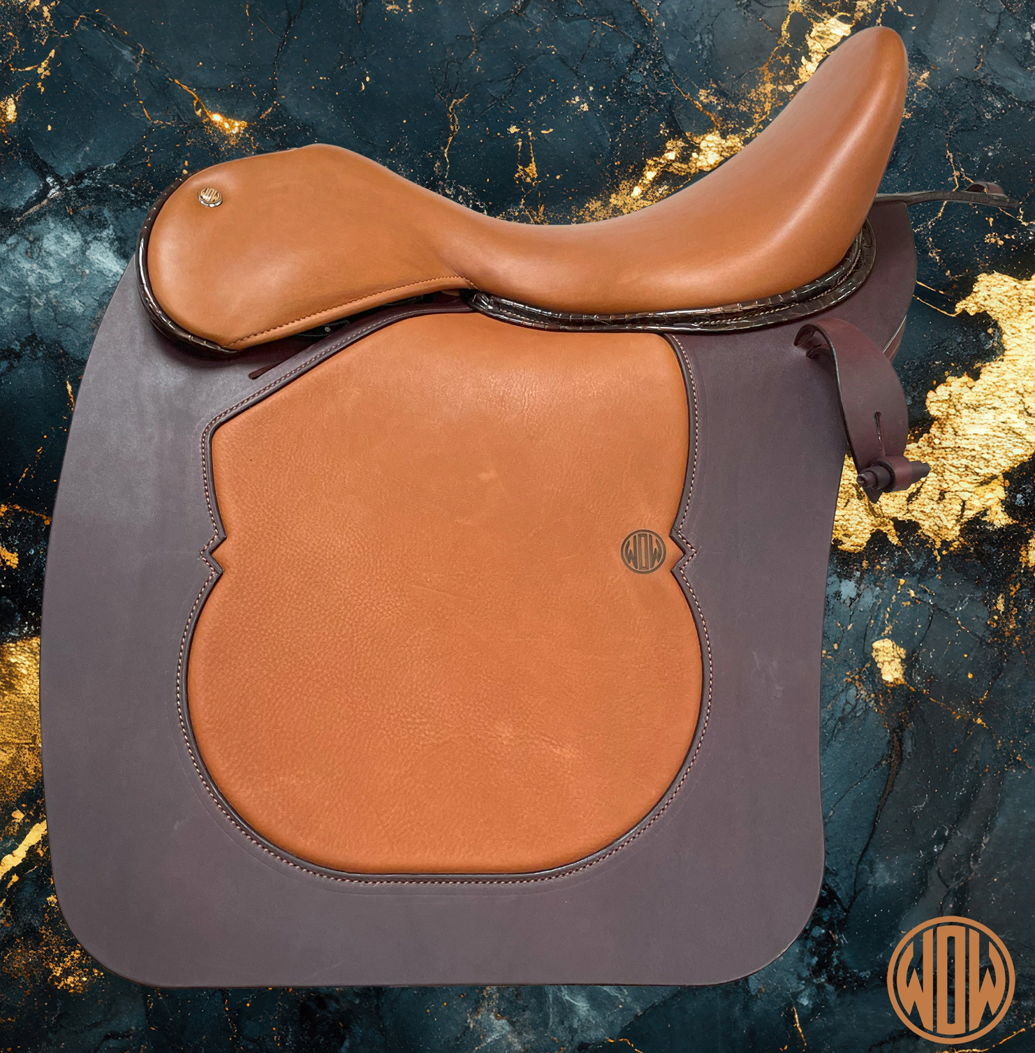 Movable-Block Baroque Saddle from WOW with stirrup keepers and xairel strap