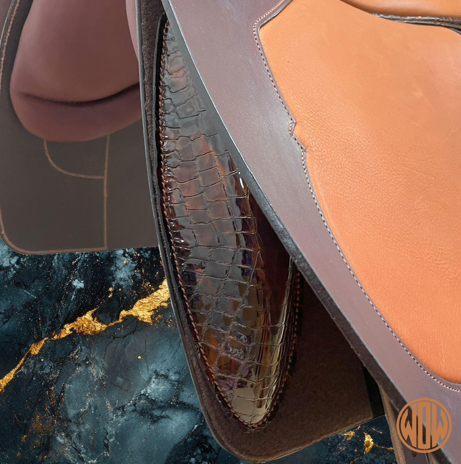 Movable-Block Baroque Saddle from WOW with stirrup keepers and xairel strap