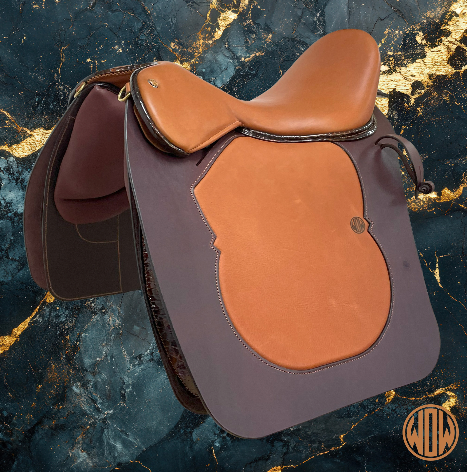 Movable-Block Baroque Saddle from WOW with stirrup keepers and xairel strap