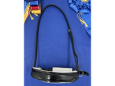 Oops : Wide, Patent Leather Anatomical Crank Noseband with White Padding