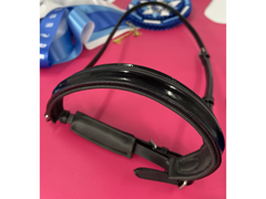 Black Patent Leather Raised Noseband