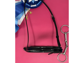 Black Patent Leather Raised Noseband