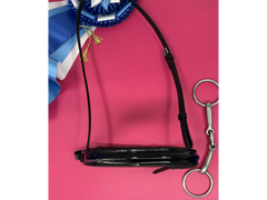 Black Patent Leather Raised Noseband