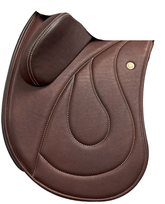 WOW Equitana Pinnacle Dressage Flap in padded frenched-leather with a high-thigh / high-profile block