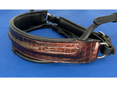 Rolled, Raised, Brown Croc Nosebands